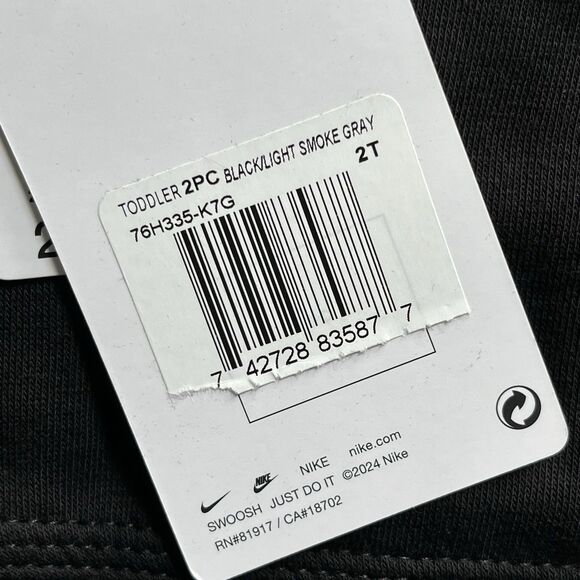 Nike Club Fleece Hoodie And Jogger 2Pc Set Toddler Size 2T 1-2YRS New With Tags - Picture 8 of 10